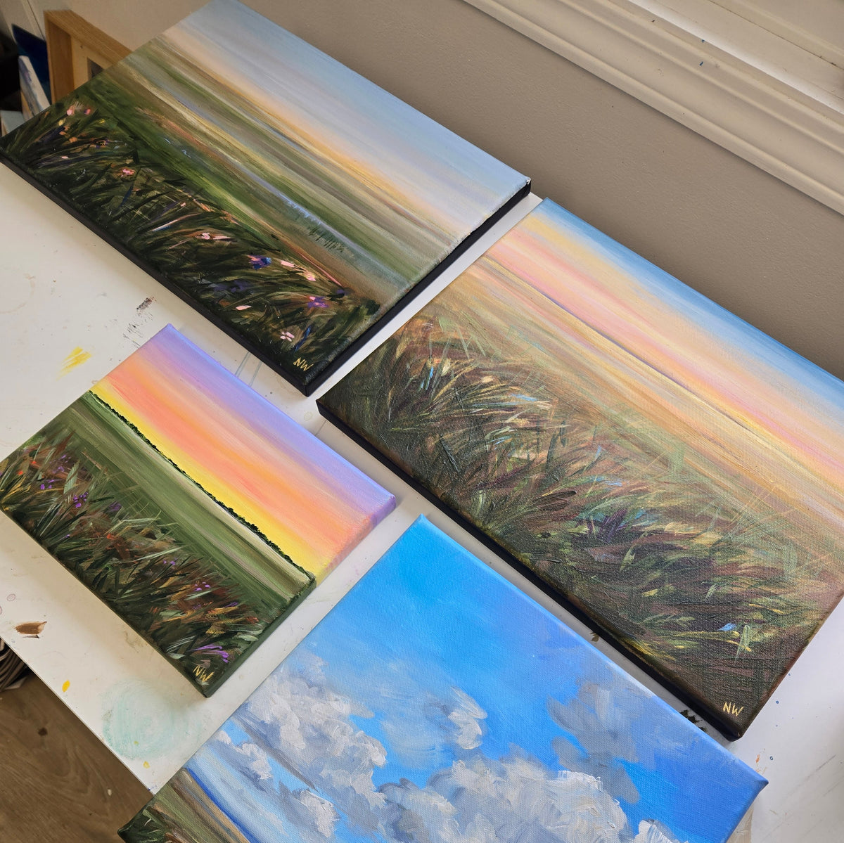Collection of Original Abstract landscape Paintings by Canadian Artist Nicole Walsh